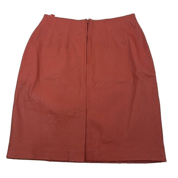 BOGO David Benjamin Red Leather Mini Skirt Nylon Lined Short Zip Slit Womens 12 - Picture 7 of 14